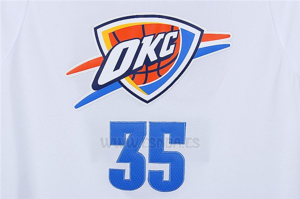 Camiseta Manga Corta Oklahoma City Thunder Kevin Durant #35 Blanco